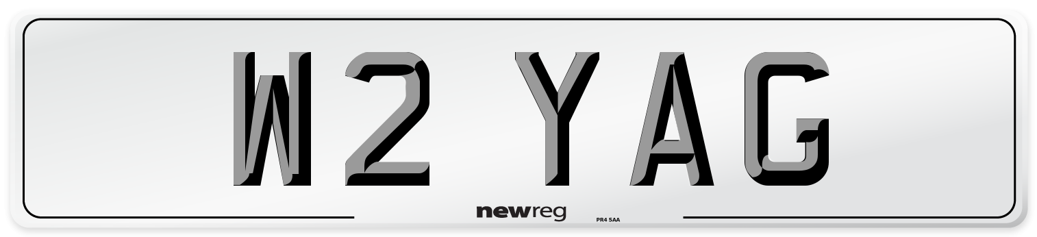 W2 YAG Number Plate from New Reg